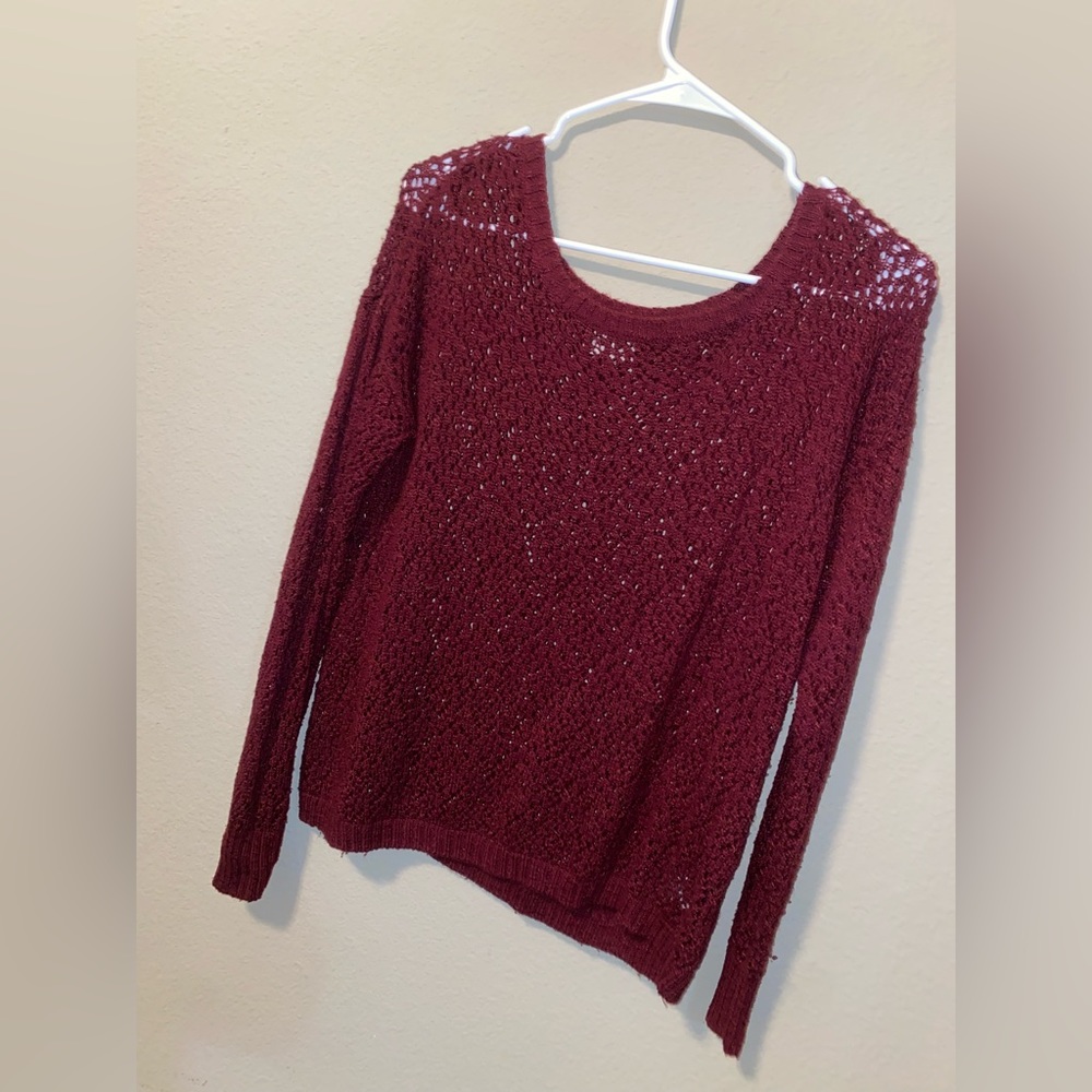 Maroon women’s sweater , see through